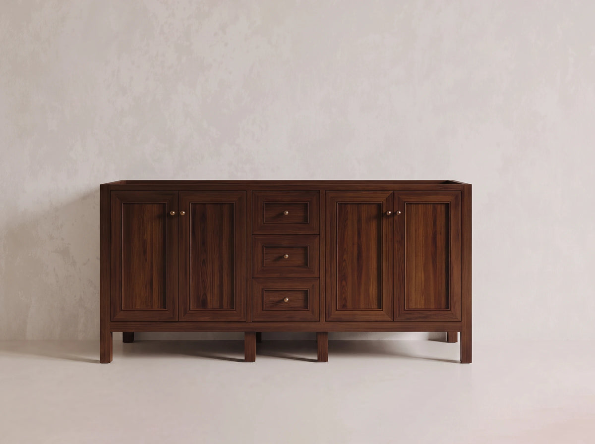 Nashville Teak Wood 72 in. W x 22 in. D Double Sink Bathroom Vanity