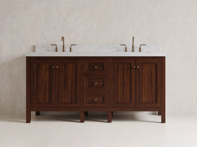 Nashville Teak Wood 72 in. W x 22 in. D Double Sink Bathroom Vanity