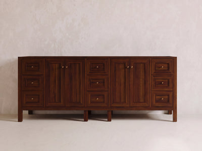 Nashville Teak Wood 84 in. W x 22 in. D Double Sink Bathroom Vanity