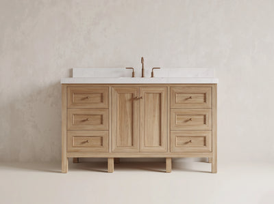 Nashville Teak Wood 60 in. W x 22 in. D Single Sink Bathroom Vanity