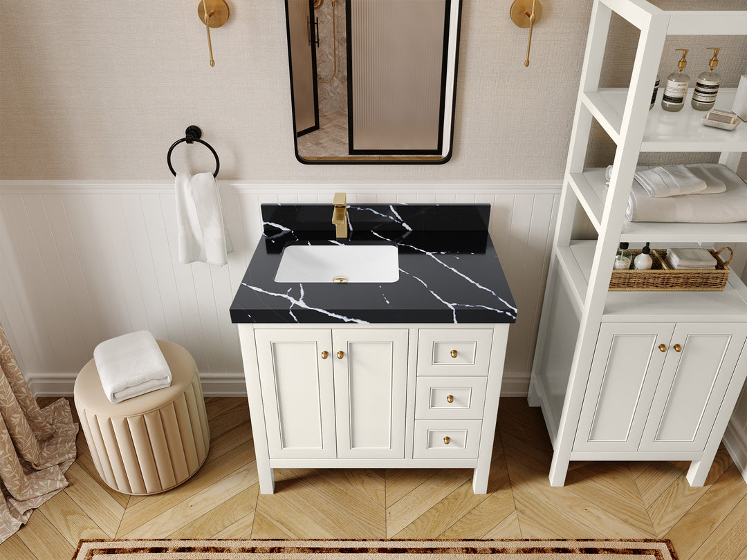 Nashville 36 in. W x 22 in. D Left Offset Sink Bathroom Vanity