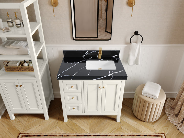 Nashville 36 in. W x 22 in. D Right Offset Sink Bathroom Vanity - photo 28