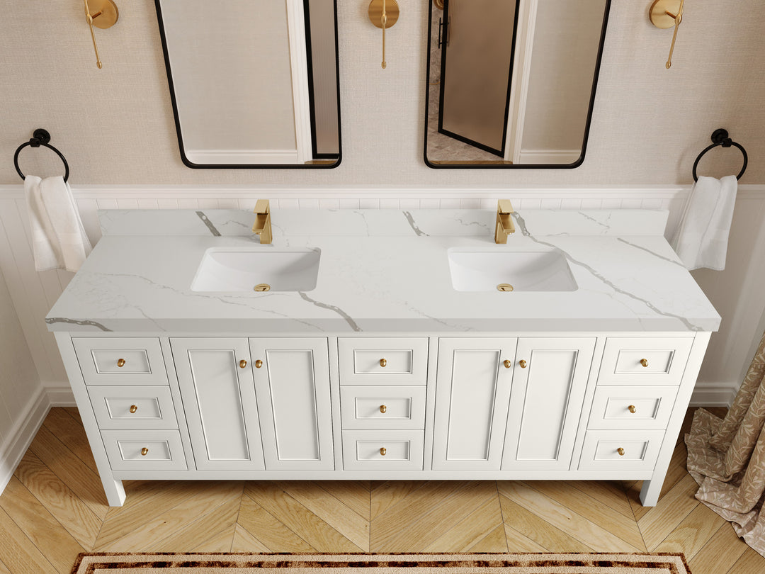 Nashville 84 in W x 22 in D Double Sink Bathroom Vanity