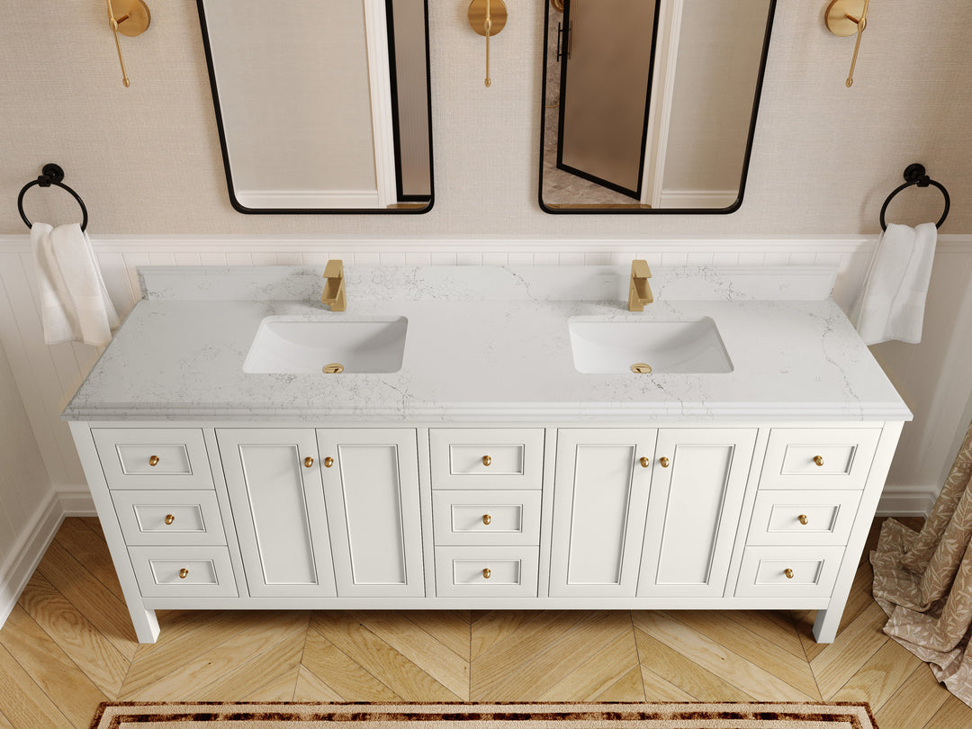 Nashville 84 in W x 22 in D Double Sink Bathroom Vanity