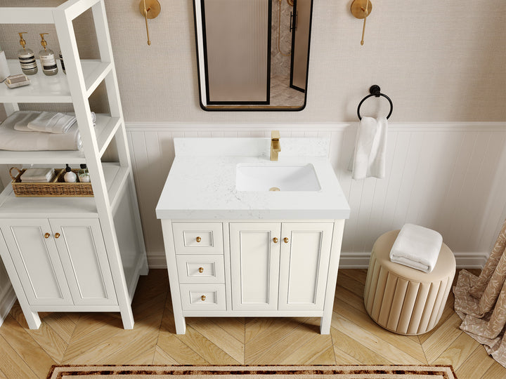 Nashville 36 in. W x 22 in. D Right Offset Sink Bathroom Vanity - photo 12