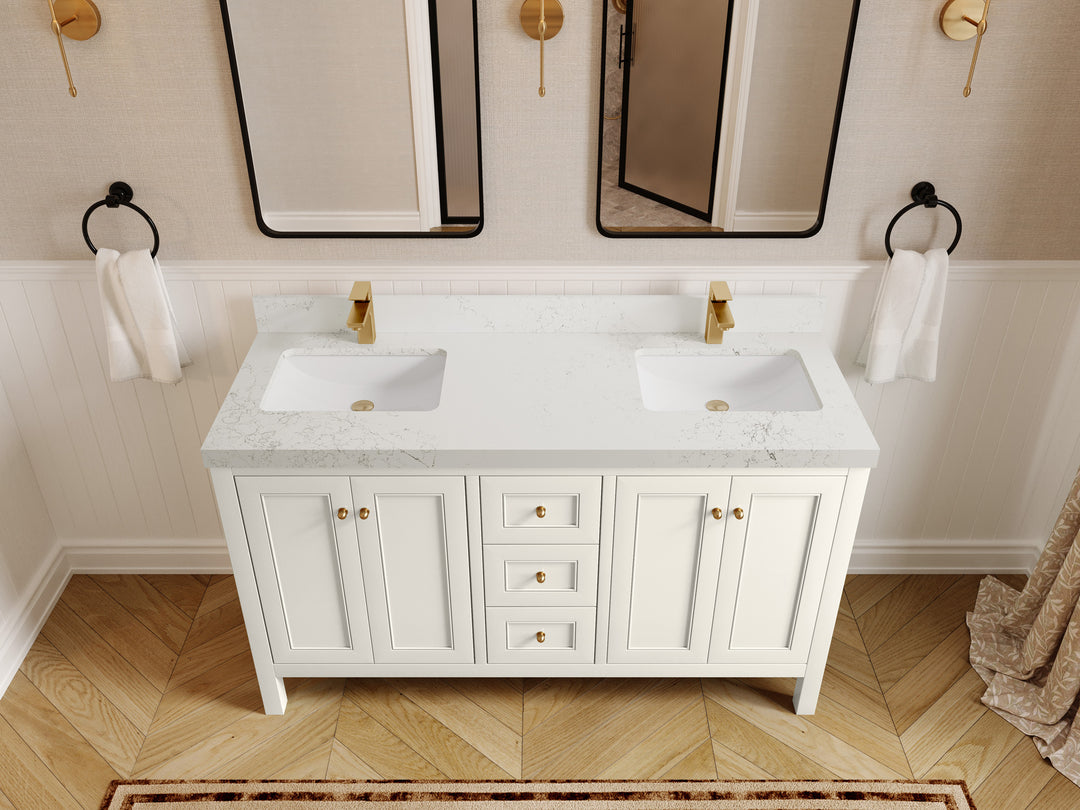 Nashville 60 in. W x 22 in. D Double Sink Bathroom Vanity