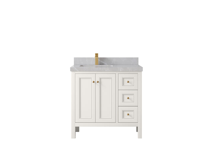 Nashville 36 in. W x 22 in. D Left Offset Sink Bathroom Vanity - photo 41