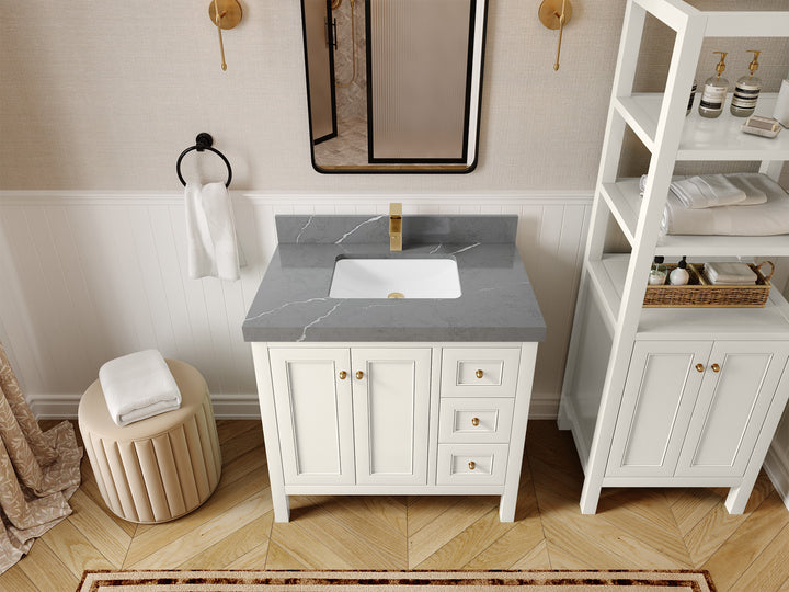 Nashville 36 in. W x 22 in. D Center Sink Bathroom Vanity - photo 42