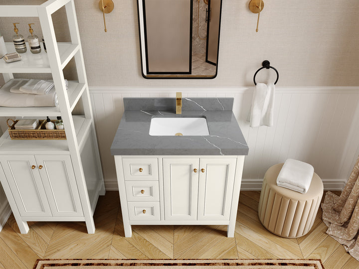 Nashville 36 in. W x 22 in. D Center Sink Bathroom Vanity - photo 42