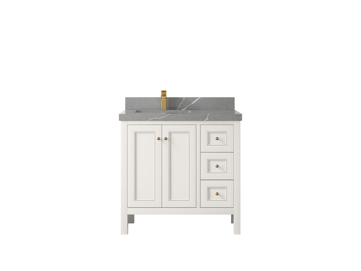 Nashville 36 in. W x 22 in. D Left Offset Sink Bathroom Vanity - photo 43