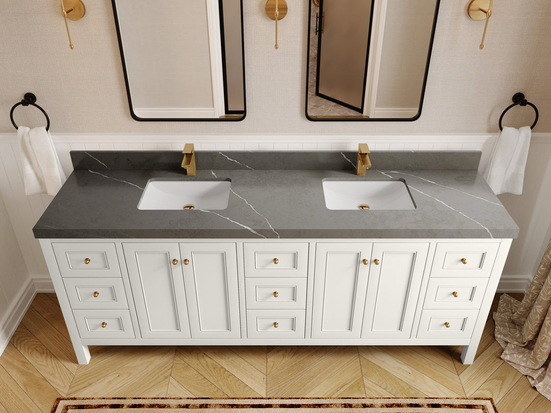 Nashville 84 in W x 22 in D Double Sink Bathroom Vanity