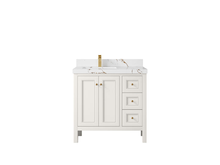 Nashville 36 in. W x 22 in. D Left Offset Sink Bathroom Vanity - photo 45