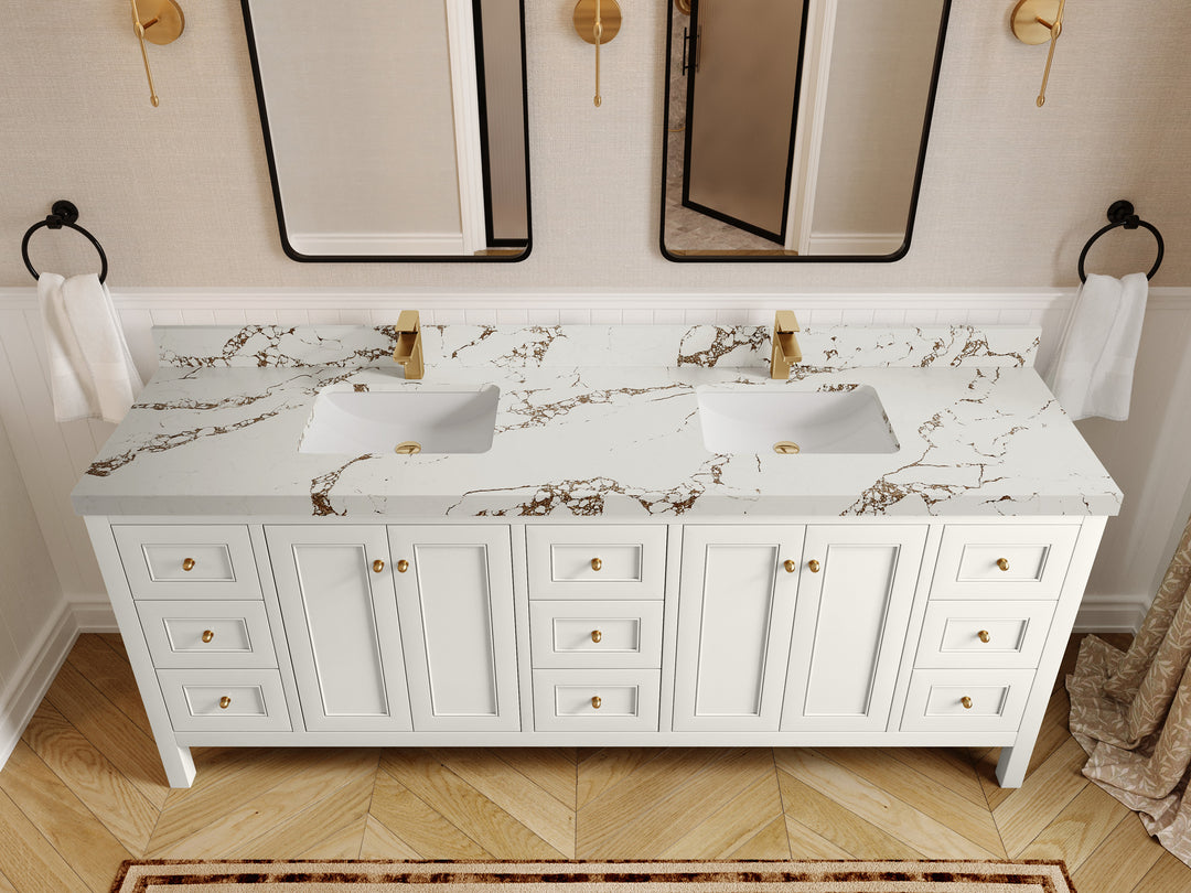 Nashville 84 in W x 22 in D Double Sink Bathroom Vanity