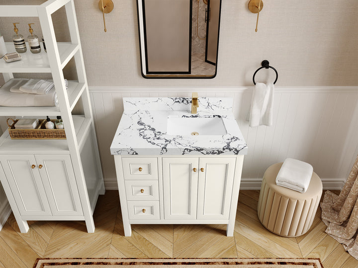 Nashville 36 in. W x 22 in. D Right Offset Sink Bathroom Vanity - photo 22