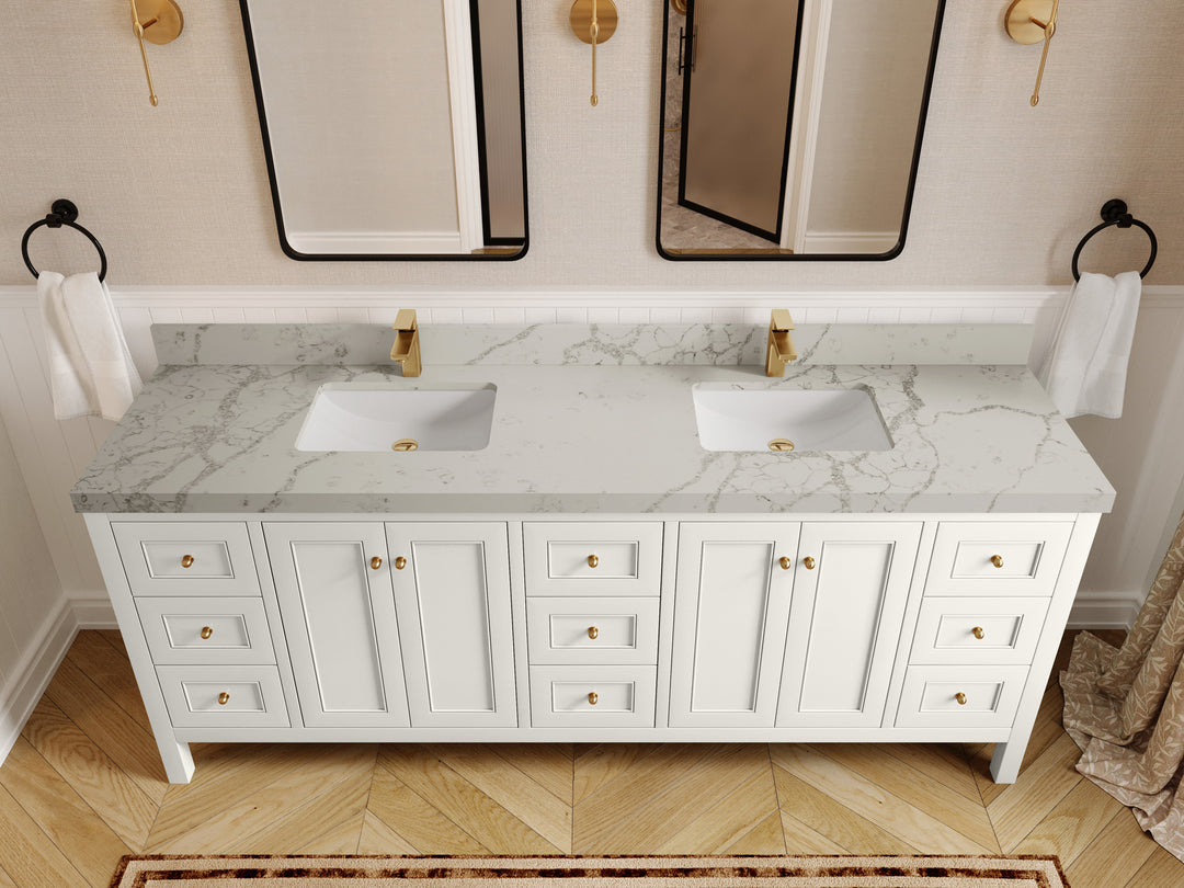 Nashville 84 in W x 22 in D Double Sink Bathroom Vanity
