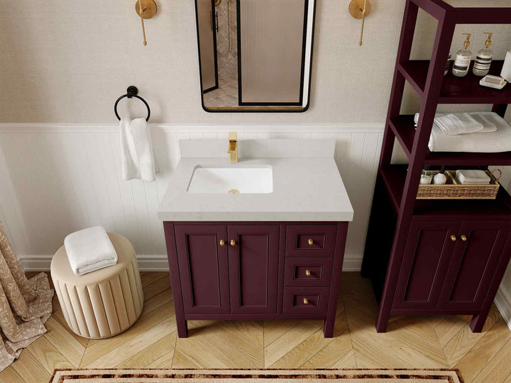 Nashville 36 in. W x 22 in. D Left Offset Sink Bathroom Vanity - photo 13