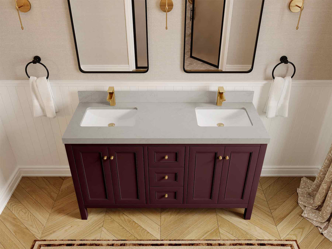 Nashville 60 in. W x 22 in. D Double Sink Bathroom Vanity