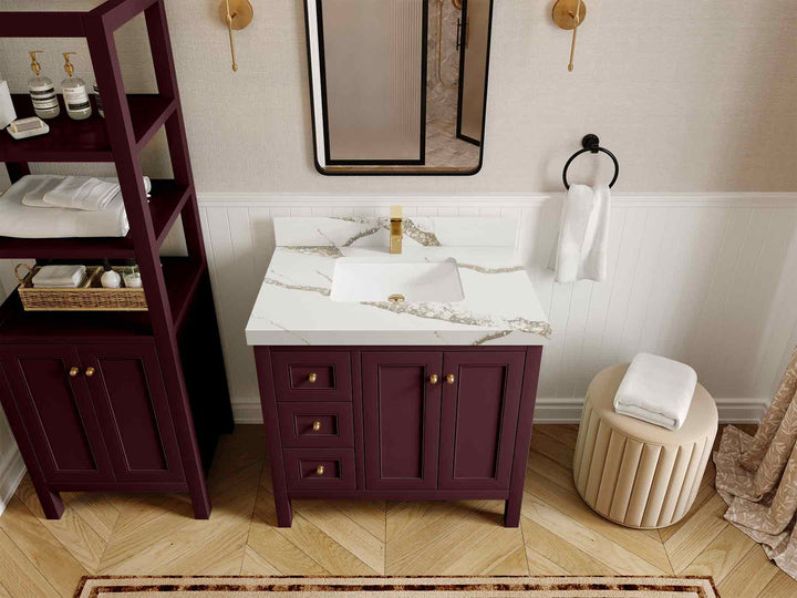 Nashville 36 in. W x 22 in. D Center Sink Bathroom Vanity - photo 19