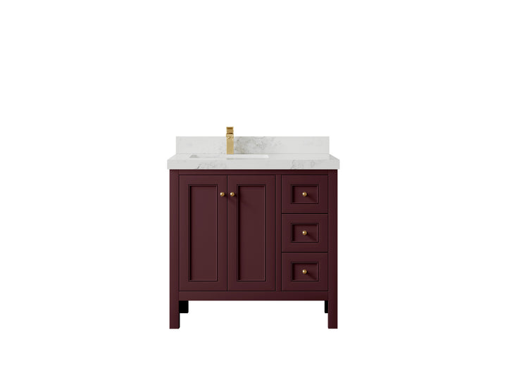 Nashville 36 in. W x 22 in. D Left Offset Sink Bathroom Vanity - photo 34