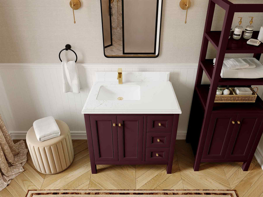 Nashville 36 in. W x 22 in. D Left Offset Sink Bathroom Vanity