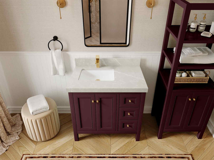 Nashville 36 in. W x 22 in. D Left Offset Sink Bathroom Vanity - photo 23