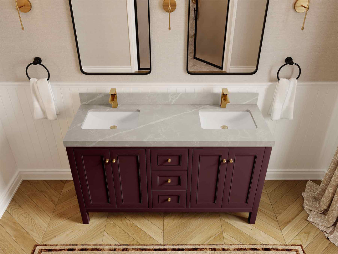 Nashville 60 in. W x 22 in. D Double Sink Bathroom Vanity
