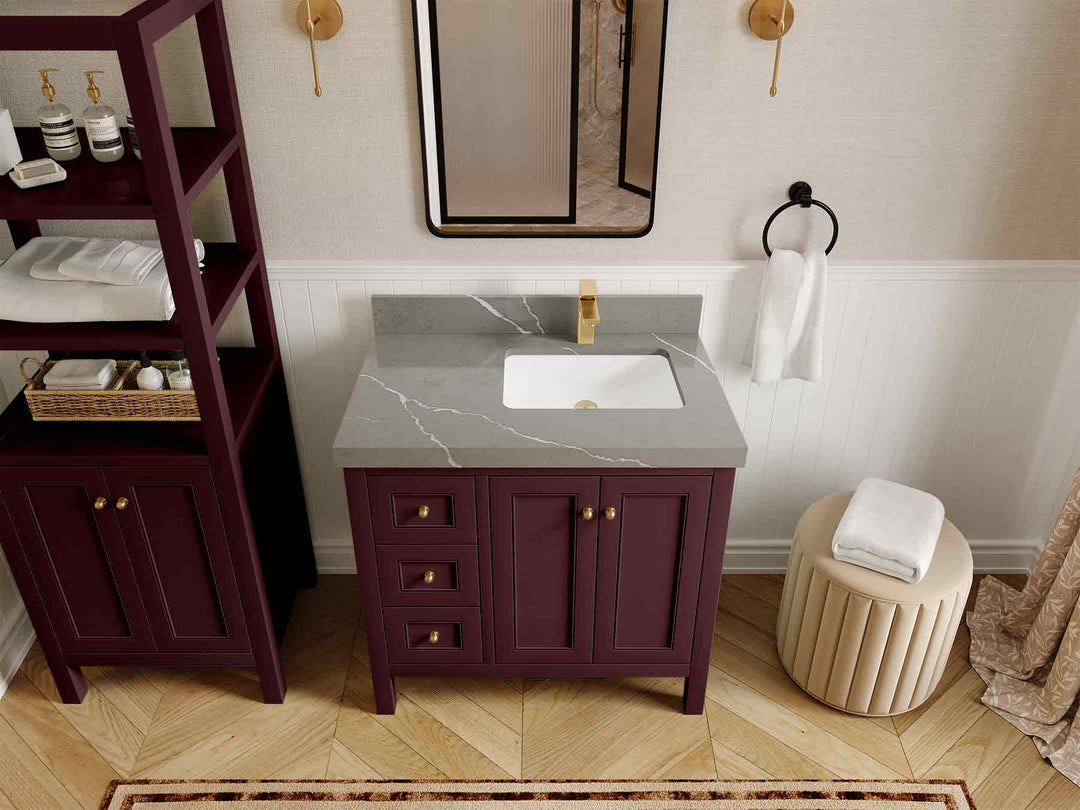 Nashville 36 in. W x 22 in D Right Offset Sink Bathroom Vanity