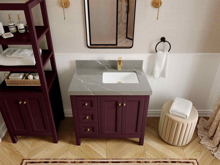 Nashville 36 in. W x 22 in D Right Offset Sink Bathroom Vanity - photo 41