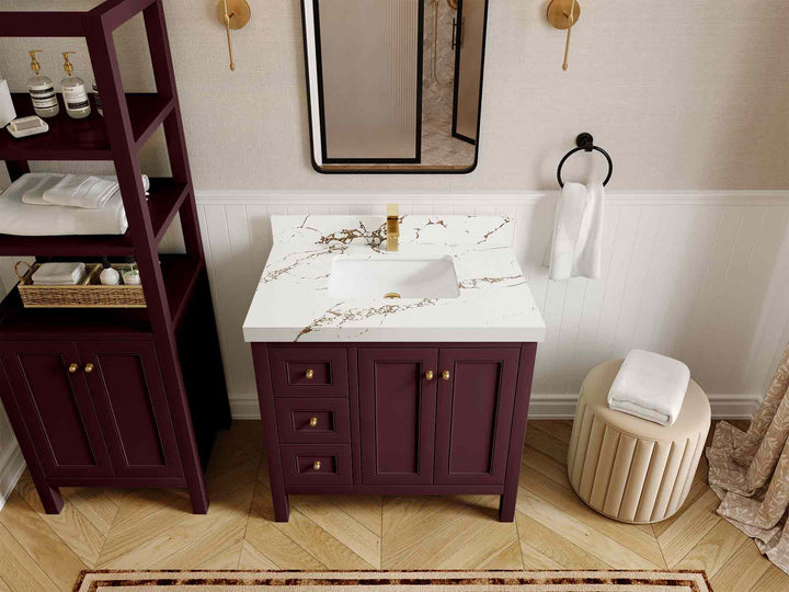 Nashville 36 in. W x 22 in. D Center Sink Bathroom Vanity - photo 39
