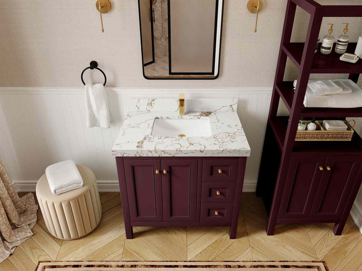 Nashville 36 in. W x 22 in. D Center Sink Bathroom Vanity - photo 15
