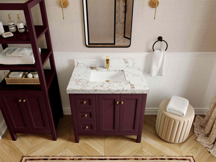 Nashville 36 in. W x 22 in. D Center Sink Bathroom Vanity - photo 41