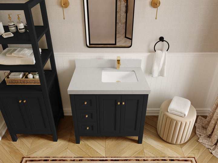Nashville 36 in. W x 22 in. D Right Offset Sink Bathroom Vanity - photo 24
