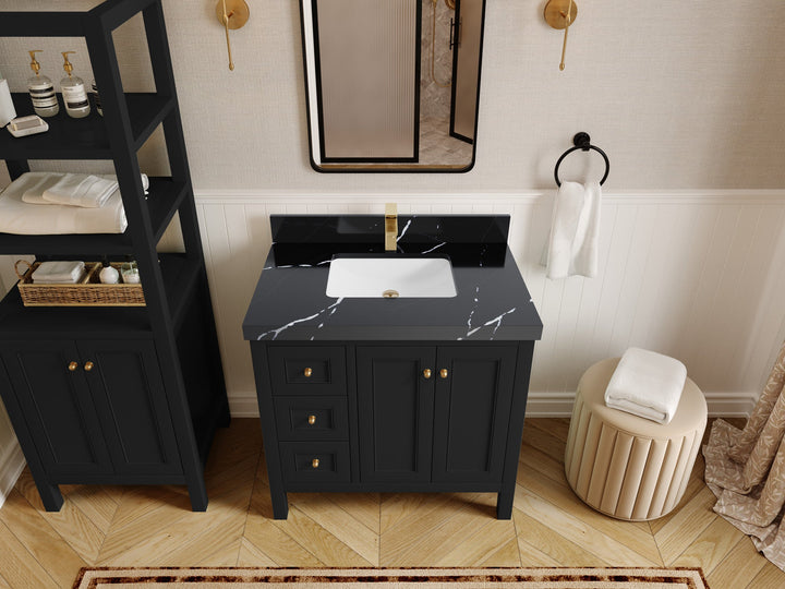 Nashville 36 in. W x 22 in. D Center Sink Bathroom Vanity - photo 34