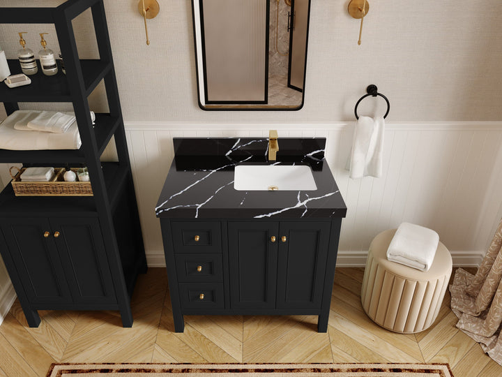 Nashville 36 in. W x 22 in. D Right Offset Sink Bathroom Vanity - photo 34