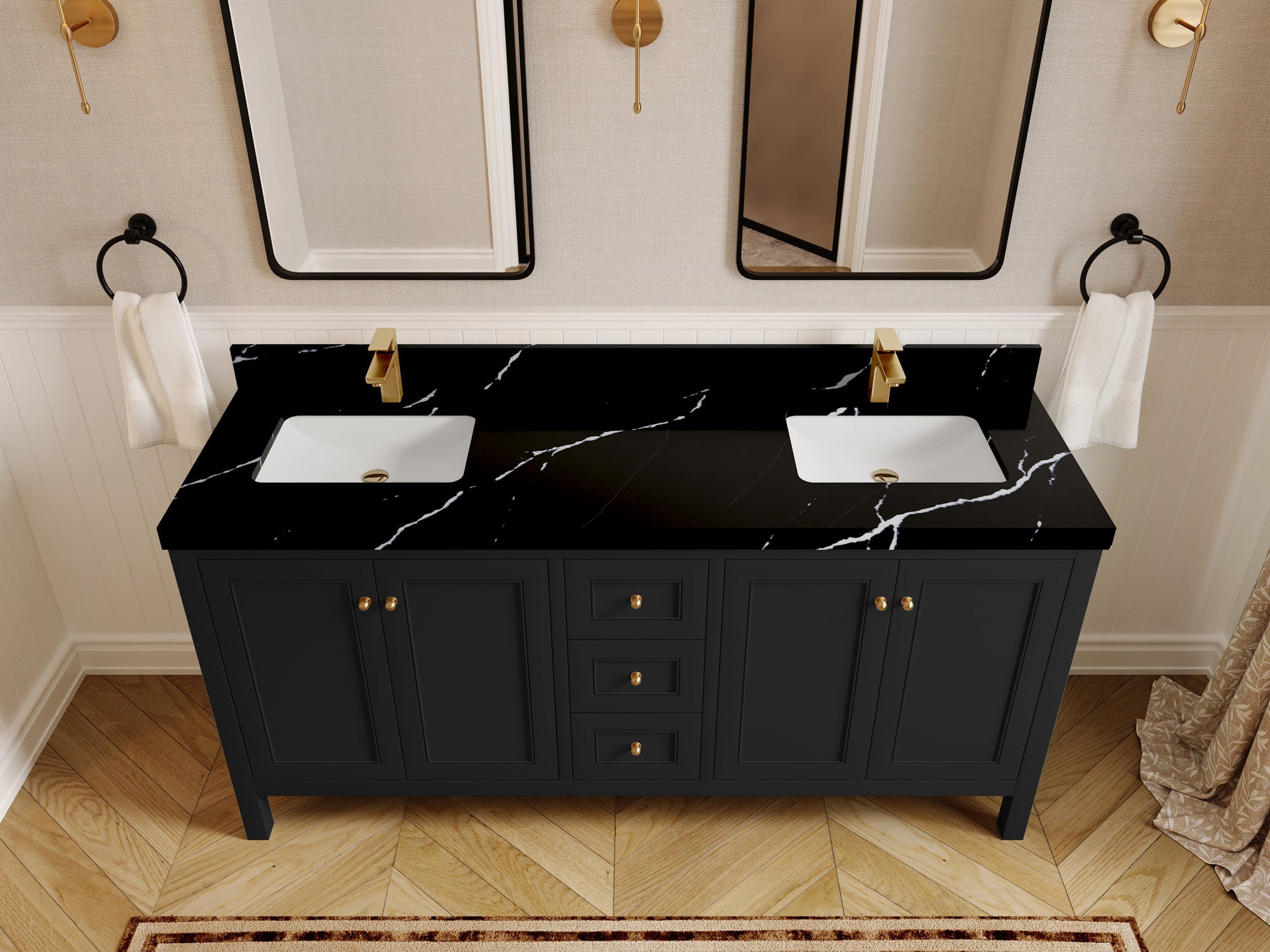 Nashville 72 in. W x 22 in. D Double Sink Bathroom Vanity