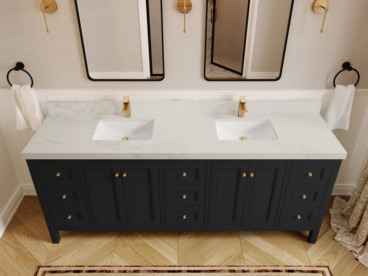 Nashville 84 in W x 22 in D Double Sink Bathroom Vanity