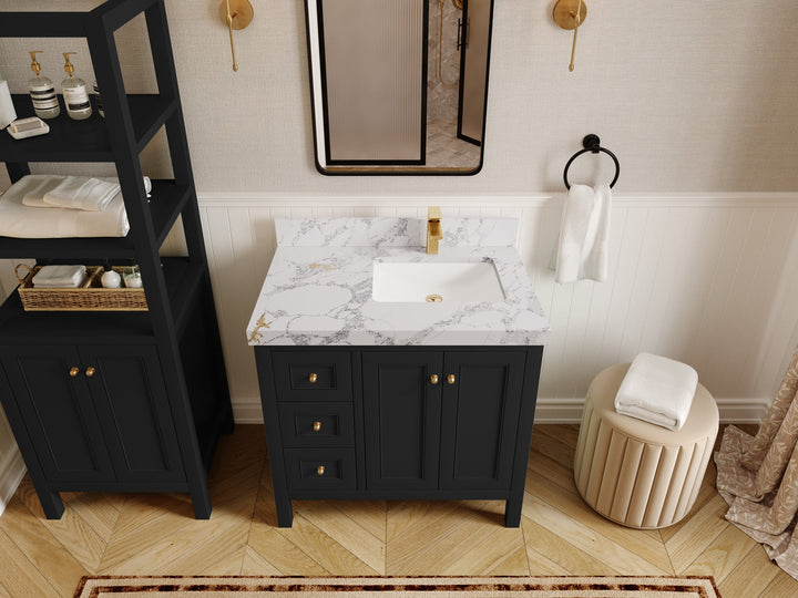 Nashville 36 in. W x 22 in. D Right Offset Sink Bathroom Vanity - photo 26