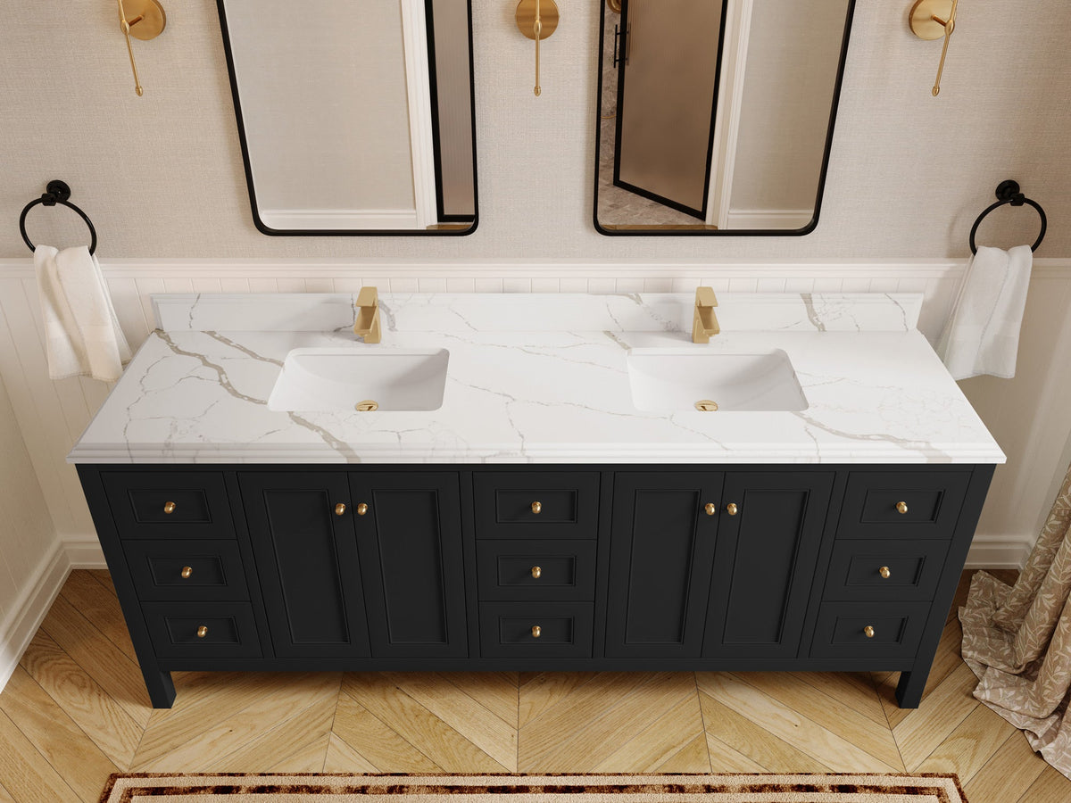 Nashville 84 in W x 22 in D Double Sink Bathroom Vanity