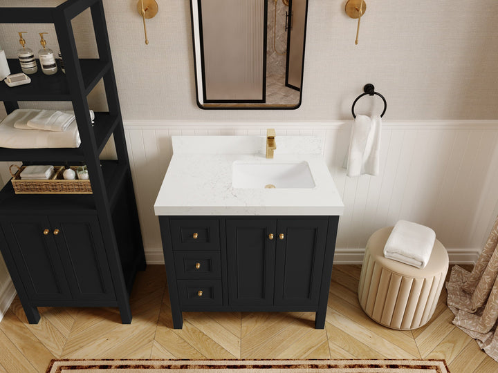 Nashville 36 in. W x 22 in. D Right Offset Sink Bathroom Vanity - photo 28