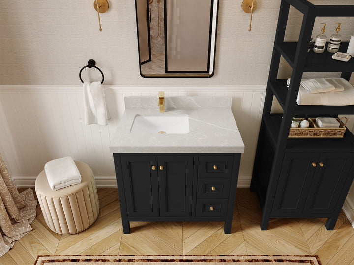 Nashville 36 in. W x 22 in. D Left Offset Sink Bathroom Vanity - photo 20