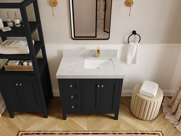 Nashville 36 in. W x 22 in. D Right Offset Sink Bathroom Vanity - photo 30