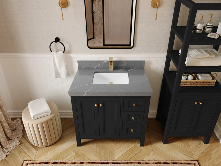 Nashville 36 in. W x 22 in. D Center Sink Bathroom Vanity - photo 26