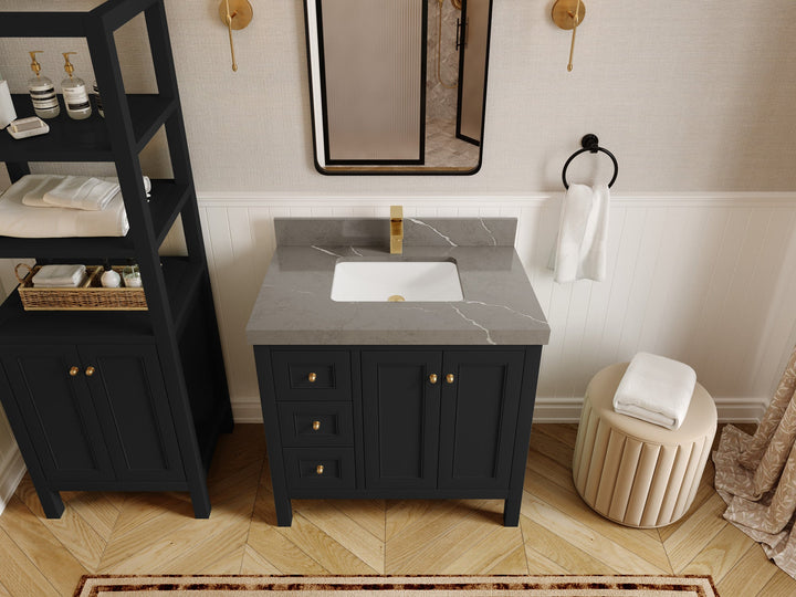 Nashville 36 in. W x 22 in. D Center Sink Bathroom Vanity - photo 30