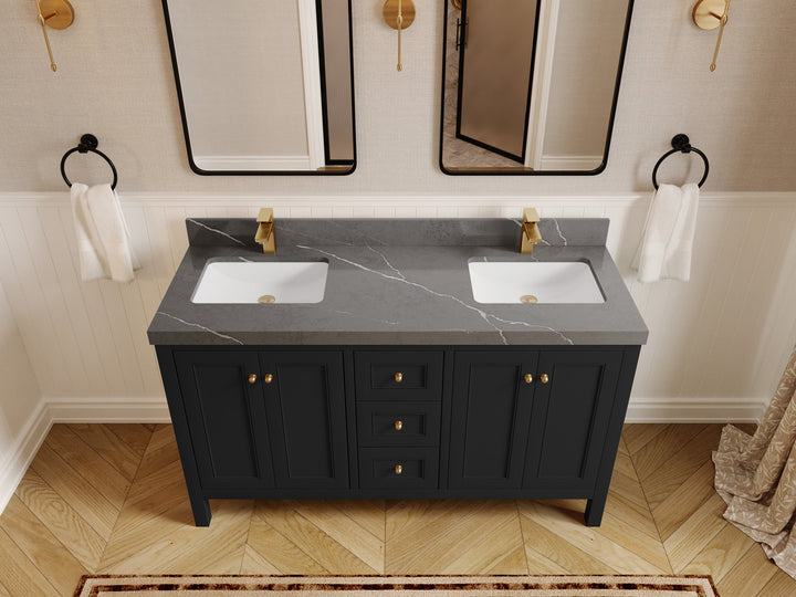 Nashville 60 in. W x 22 in. D Double Sink Bathroom Vanity - photo 32