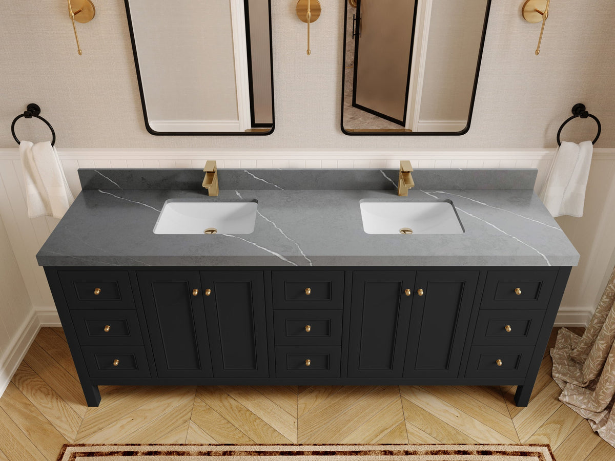 Nashville 84 in W x 22 in D Double Sink Bathroom Vanity