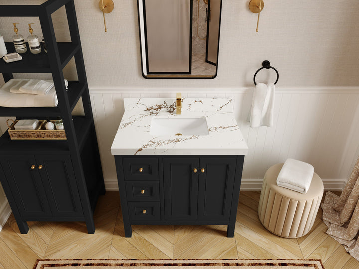 Nashville 36 in. W x 22 in. D Center Sink Bathroom Vanity - photo 44