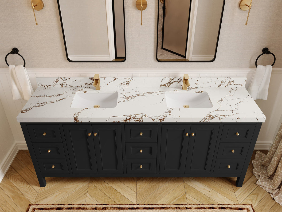 Nashville 84 in W x 22 in D Double Sink Bathroom Vanity