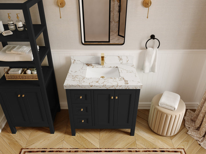 Nashville 36 in. W x 22 in. D Center Sink Bathroom Vanity - photo 46