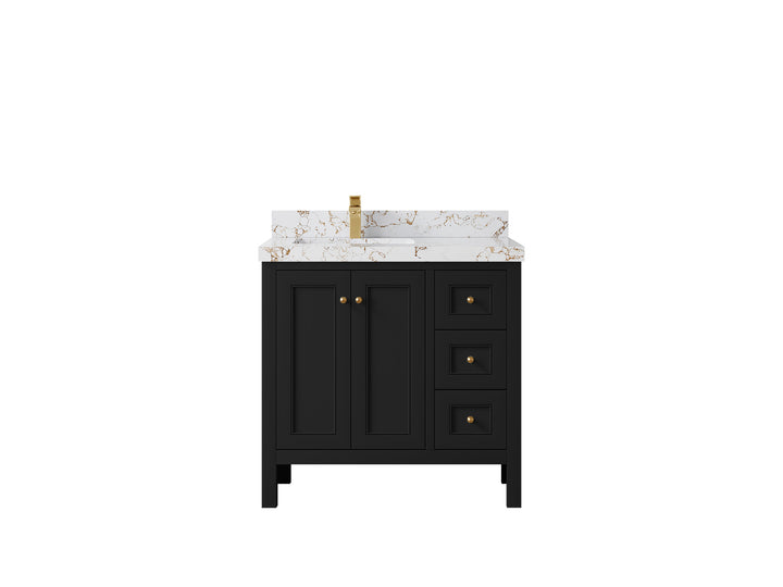 Nashville 36 in. W x 22 in. D Left Offset Sink Bathroom Vanity - photo 47