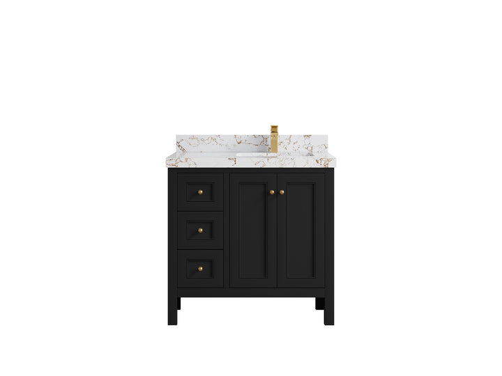 Nashville 36 in. W x 22 in. D Right Offset Sink Bathroom Vanity - photo 47